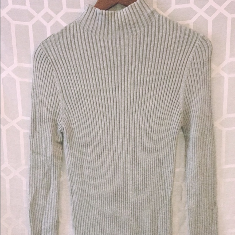 Thick grey turtleneck dress
